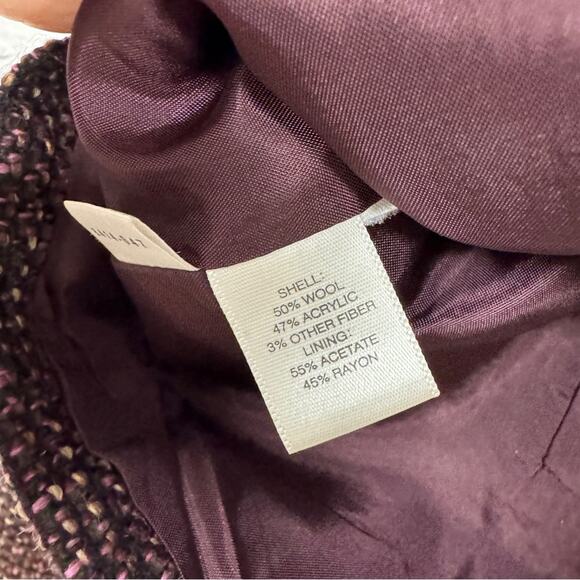 Ann Taylor Purple Tweed Fringe Fitted Blazer Jacket Womens 10 Preppy Career - Picture 6 of 10